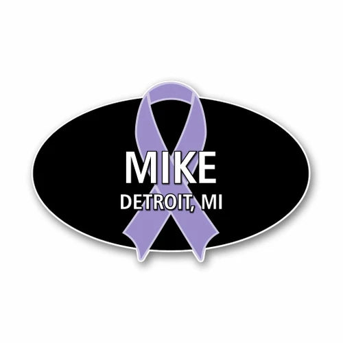 All Cancers Support Ribbon Name Badge