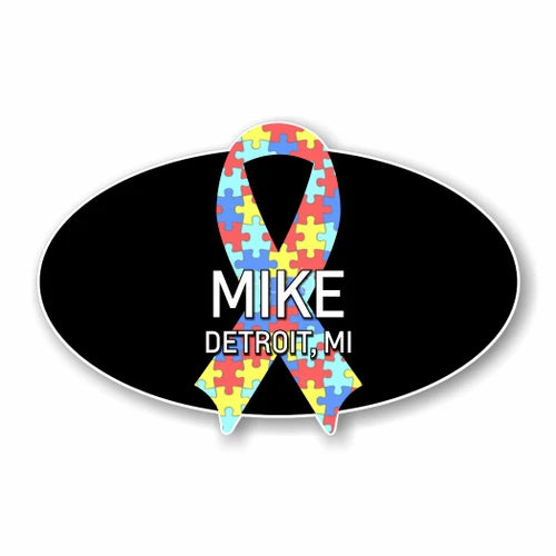 Autism Support Ribbon Name Badge