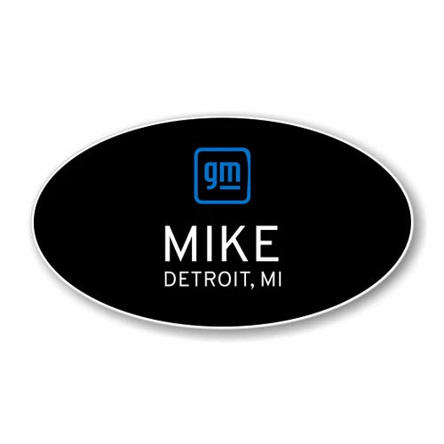 General Motors Black Oval Name Badge
