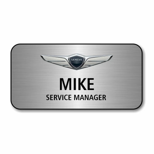 Genesis Silver 3" x 1.5" Name Badge