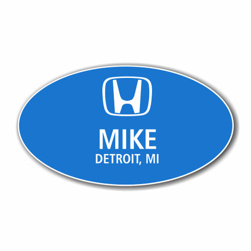 Honda Blue Oval Name Badge