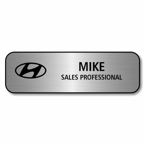 Hyundai Icon Only 3.25" x 1" Silver Name Badge