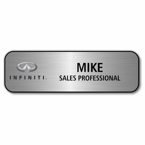 Infiniti Brushed Aluminum 3.25" x 1" Name Badge