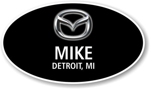 Mazda Black Oval Name Badge