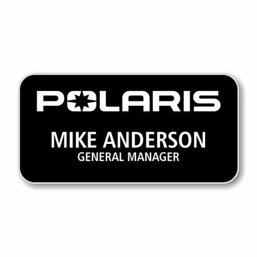 Polaris 3" x 1.5" Black Name Badge