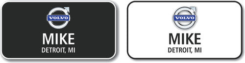 Volvo Rectangle Name Badge Combination Pack 1 White & 1 Black Badge