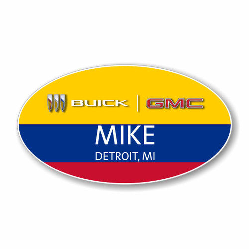Colombia Flag Oval Name Badge
