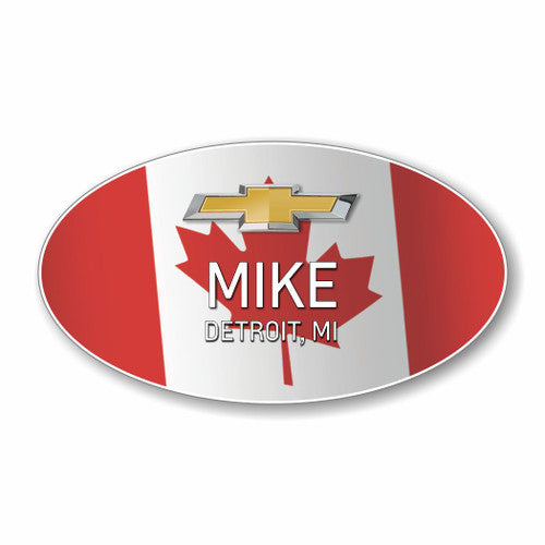 Canada Flag Oval Name Badge