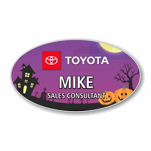 Halloween Design 2 Oval Name Badge