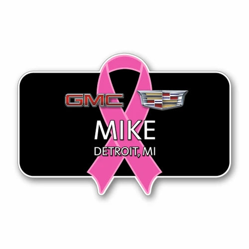 GMC Cadillac Breast Cancer Awareness Name Badge (Rectangle)