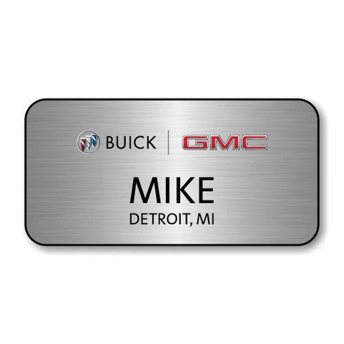 Buick GMC Silver 3" x 1.5" Name Badge
