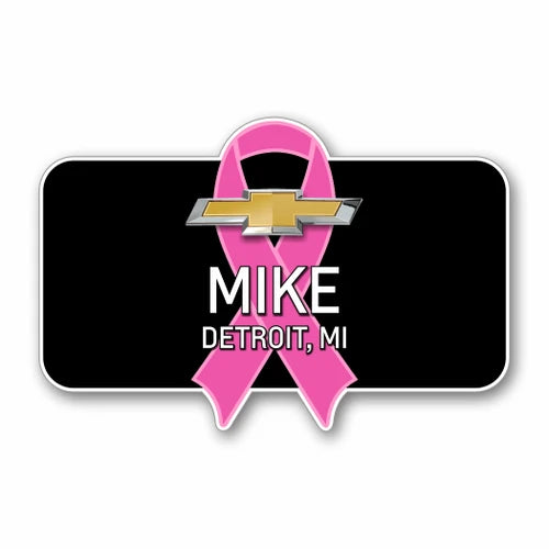 Chevrolet Breast Cancer Awareness Name Badge (Rectangle)