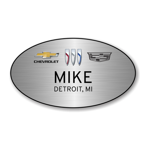Chevrolet Buick Cadillac 2023 Silver Oval Name Badge