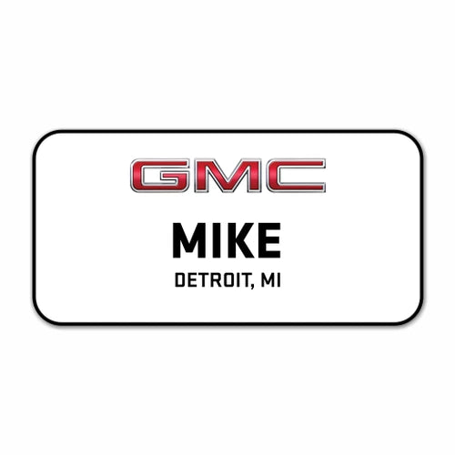 GMC White 3" X 1.5" Name Badge