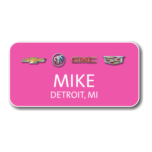 GM 4 Brand Pink 3" x 1.5" Name Badge