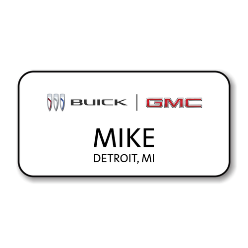 Buick GMC 2023 White 3" x 1.5" Name Badge