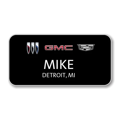 Buick GMC Cadillac 2023 Black 3" x 1.5" Name Badge
