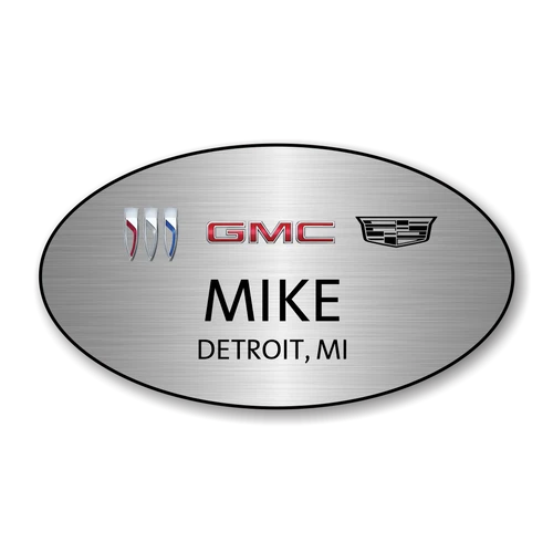 Buick GMC Cadillac 2023 Silver Oval Name Badge