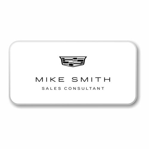 Cadillac Logo 2022 3" x 1.5" White Name Badge