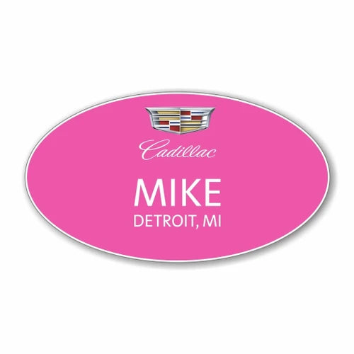 Cadillac Pink Oval Name Badge