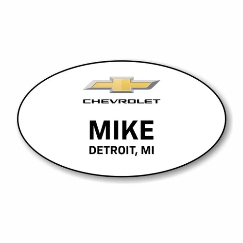 Chevrolet 2026 White Oval Name Badge