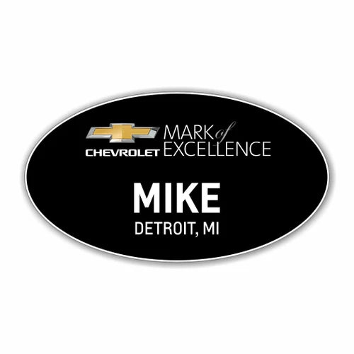 Chevrolet Mark of Excellence Black Oval Name Badge