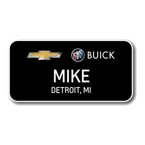 Chevrolet Buick Black 3" x 1.5" Name Badge