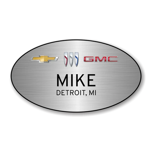 Chevrolet Buick GMC 2023 Silver Oval Name Badge