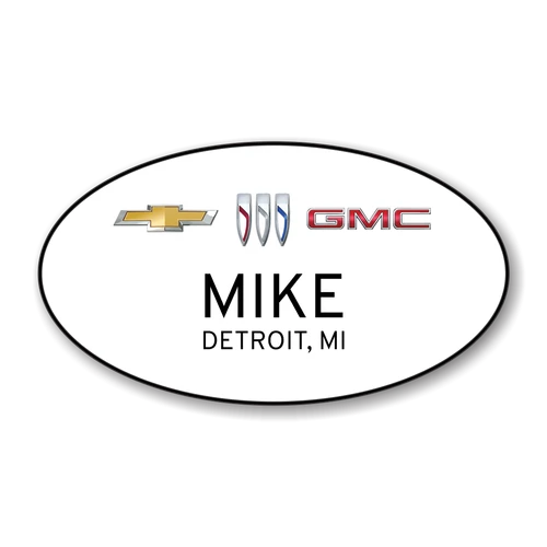 Chevrolet Buick GMC 2023 White Oval Name Badge