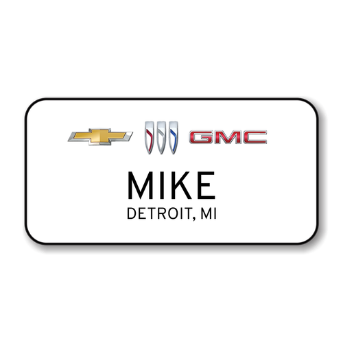 Chevrolet Buick GMC 2023 White 3" x 1.5" Name Badge