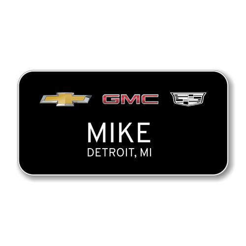 Chevrolet GMC Cadillac Black 3" x 1.5" Name Badge Current Logos