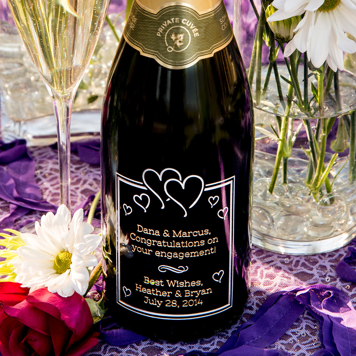 Heart Frame — Engraved Wine Bottle