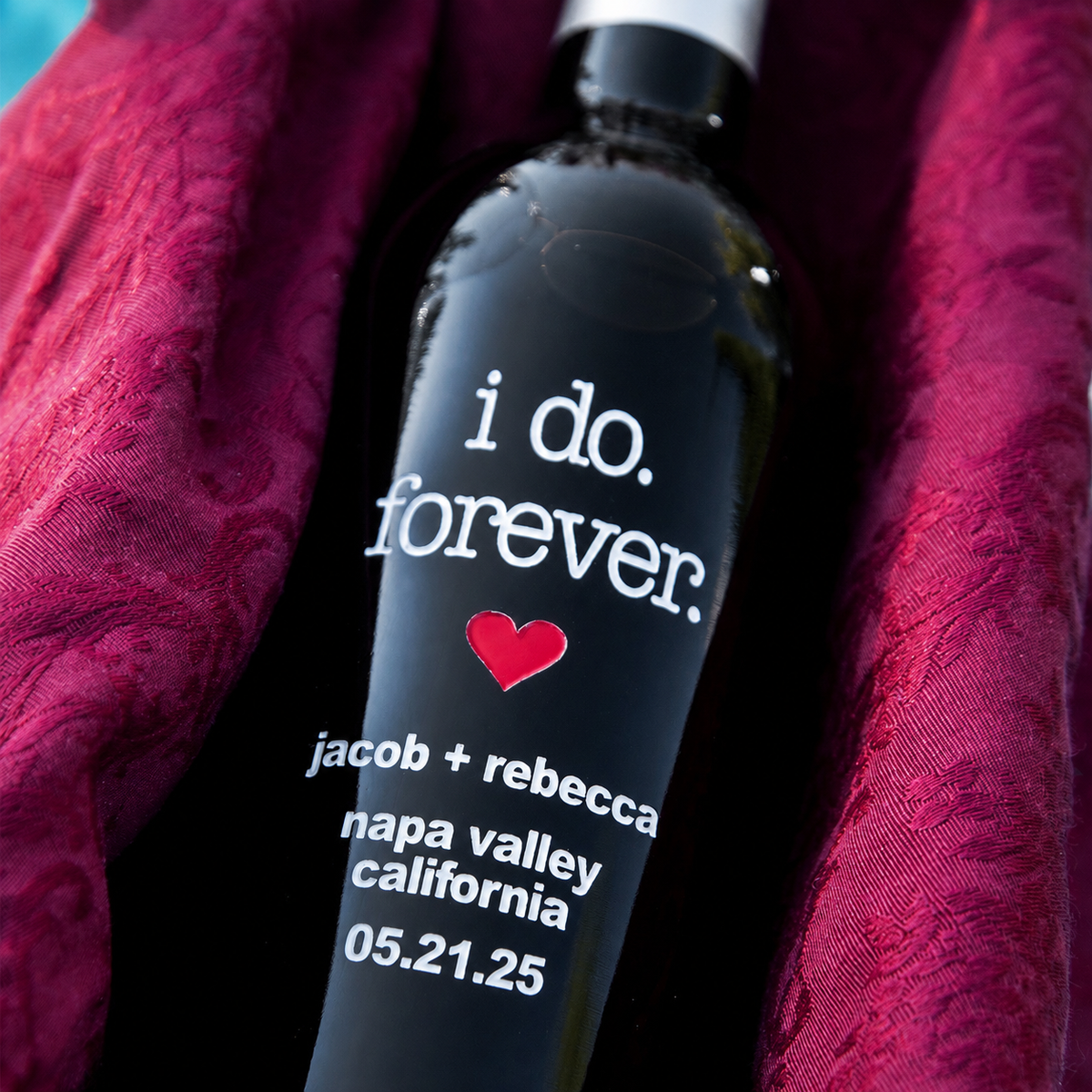 "I Do" — Engraved Wine Bottle