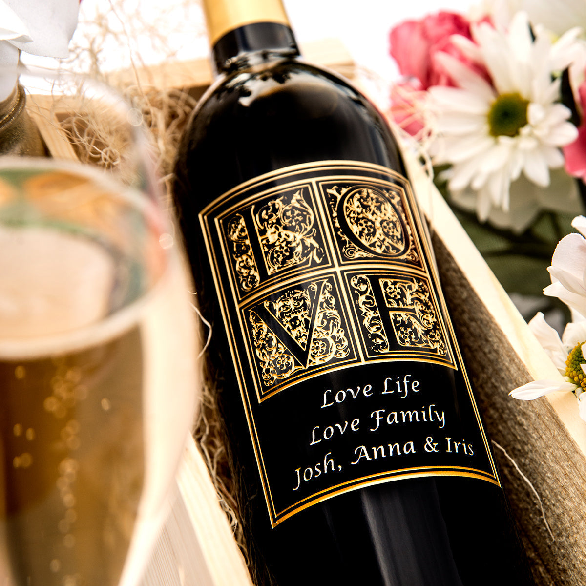 Love Letters — Engraved Wine Bottle