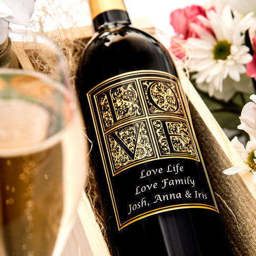 Love Letters — Engraved Wine Bottle