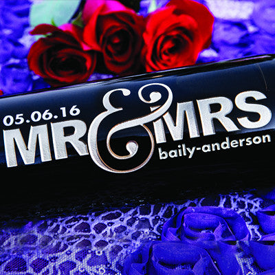 Super Fun Mr & Mrs — Engraved Wine Bottle