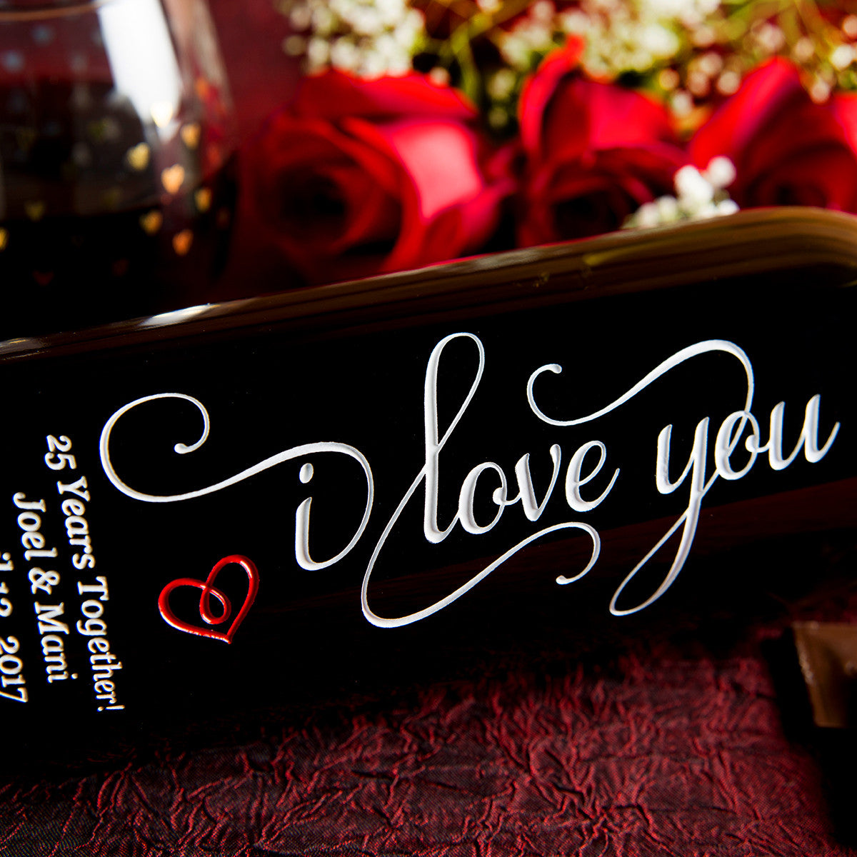 I Love You — Engraved Wine Bottle