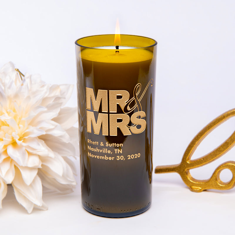 Mr & Mrs Personalized Candle — personalized design