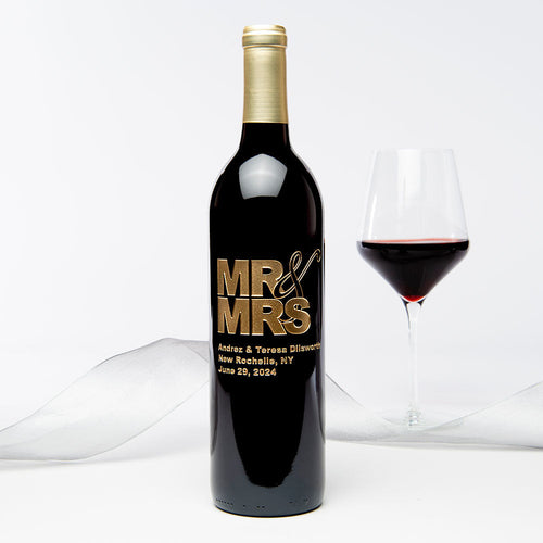 MR. & MRS. — Engraved Wine Bottle