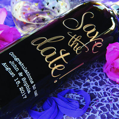 Save the Date — Engraved Wine Bottle