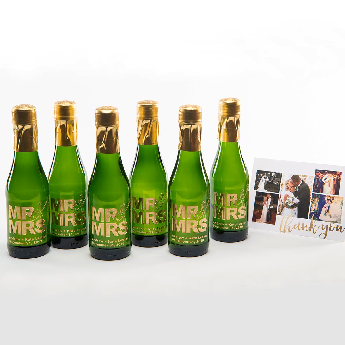 Mr & Mrs Etched Favor Sets — engraved personalized design