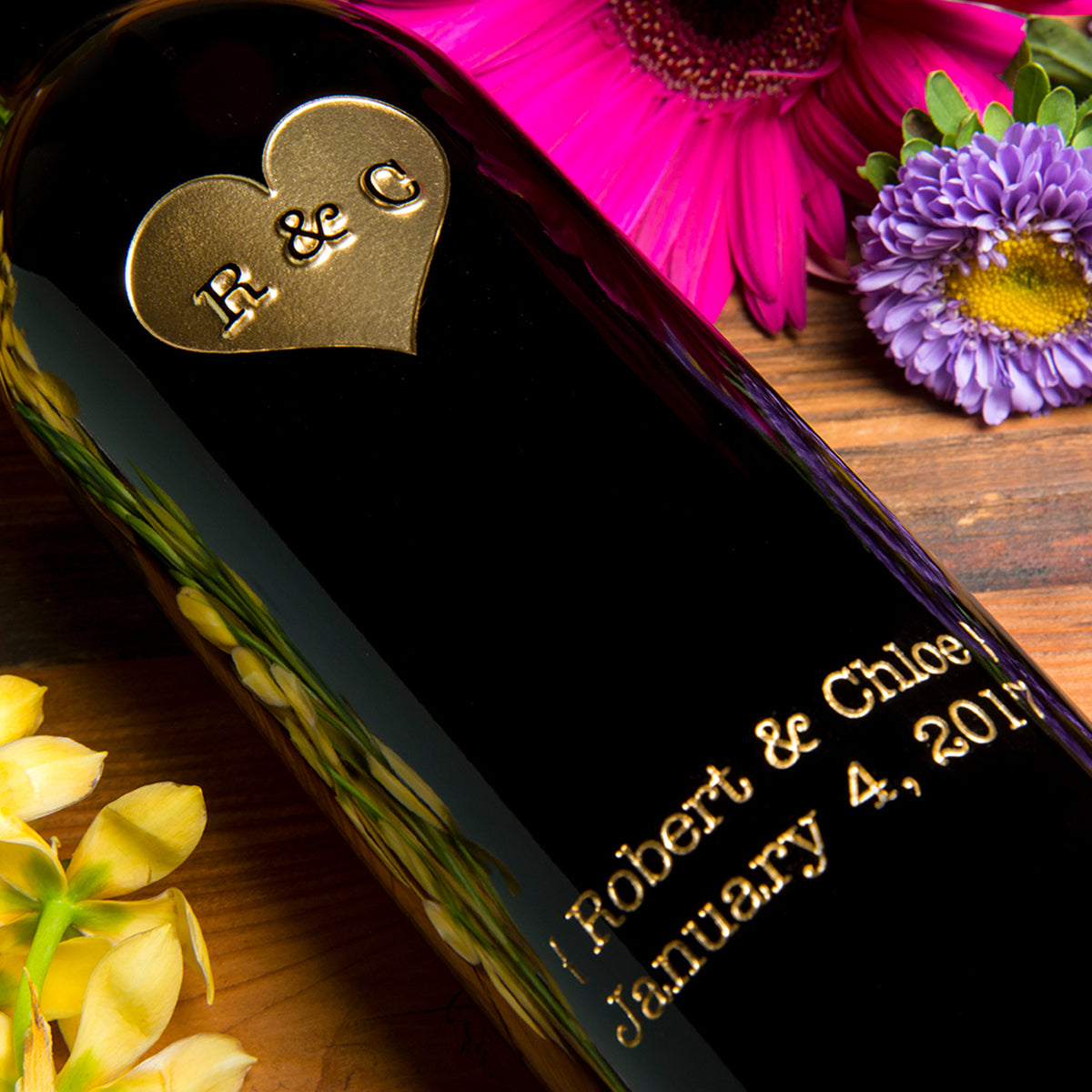 Monogram Heart Big Bottle — engraved personalized design