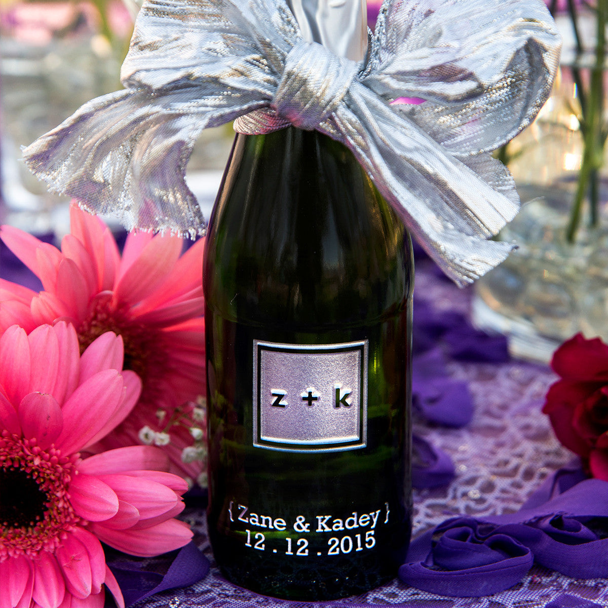 Modern Monogram Etched Favor Sets — engraved personalized design