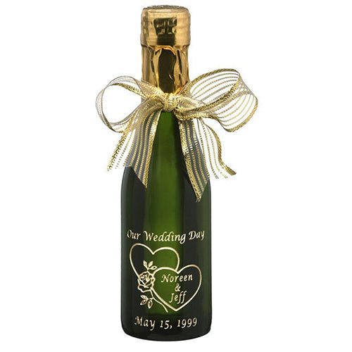 Two Hearts Etched Favor Sets — engraved personalized design