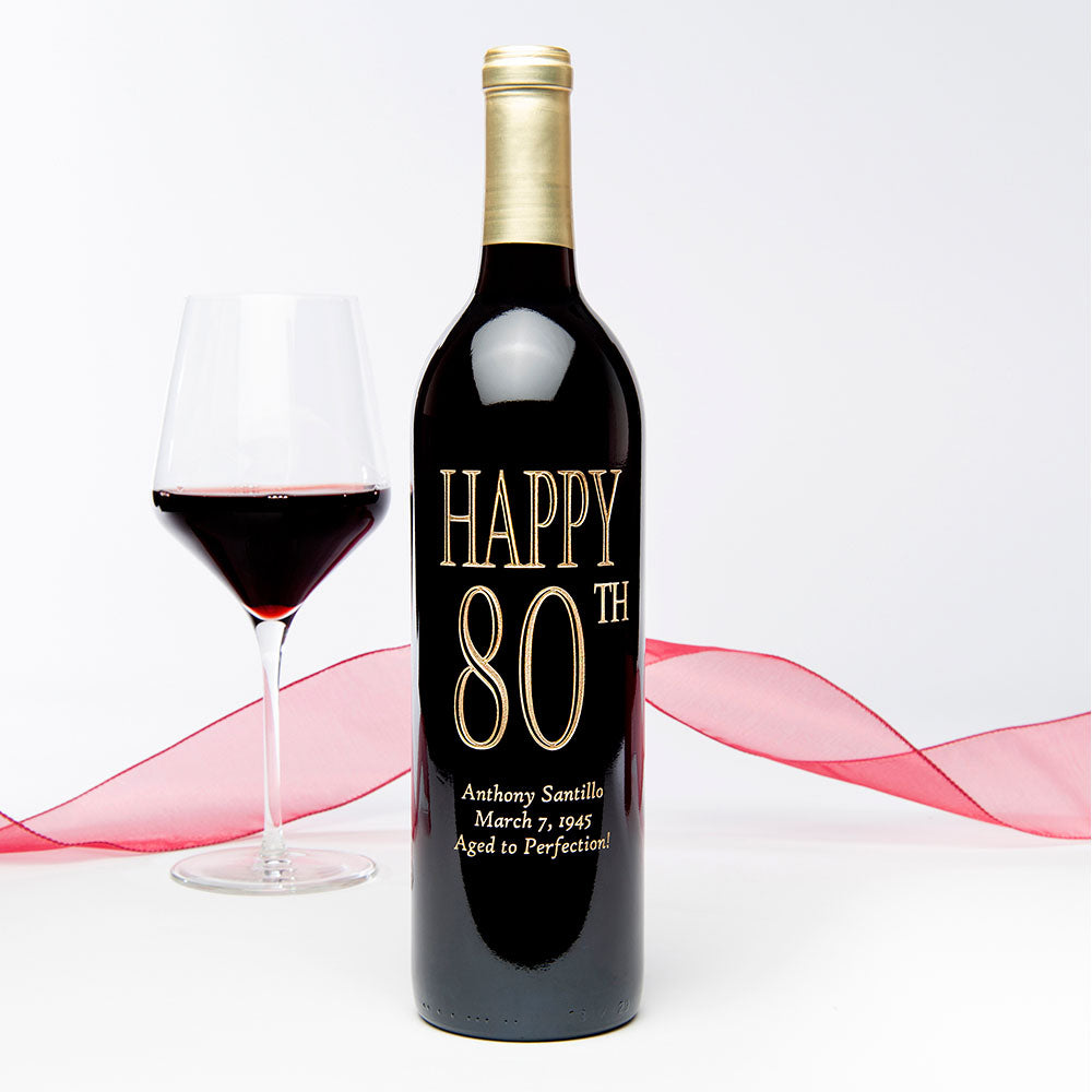 Traditional Birthday — Engraved Wine Bottle