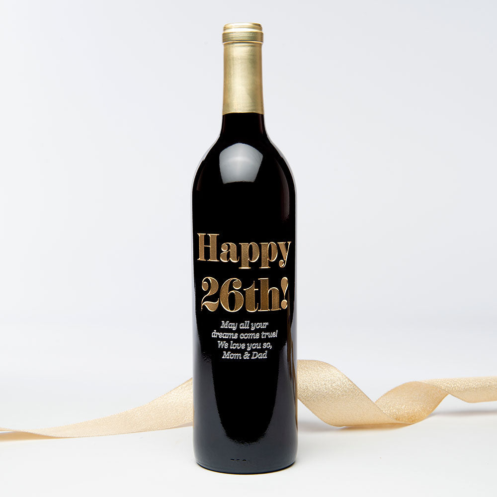 Eloquent Happy Birthday — Engraved Wine Bottle