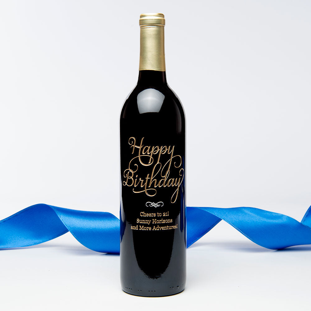Another Joyful Birthday — Engraved Wine Bottle