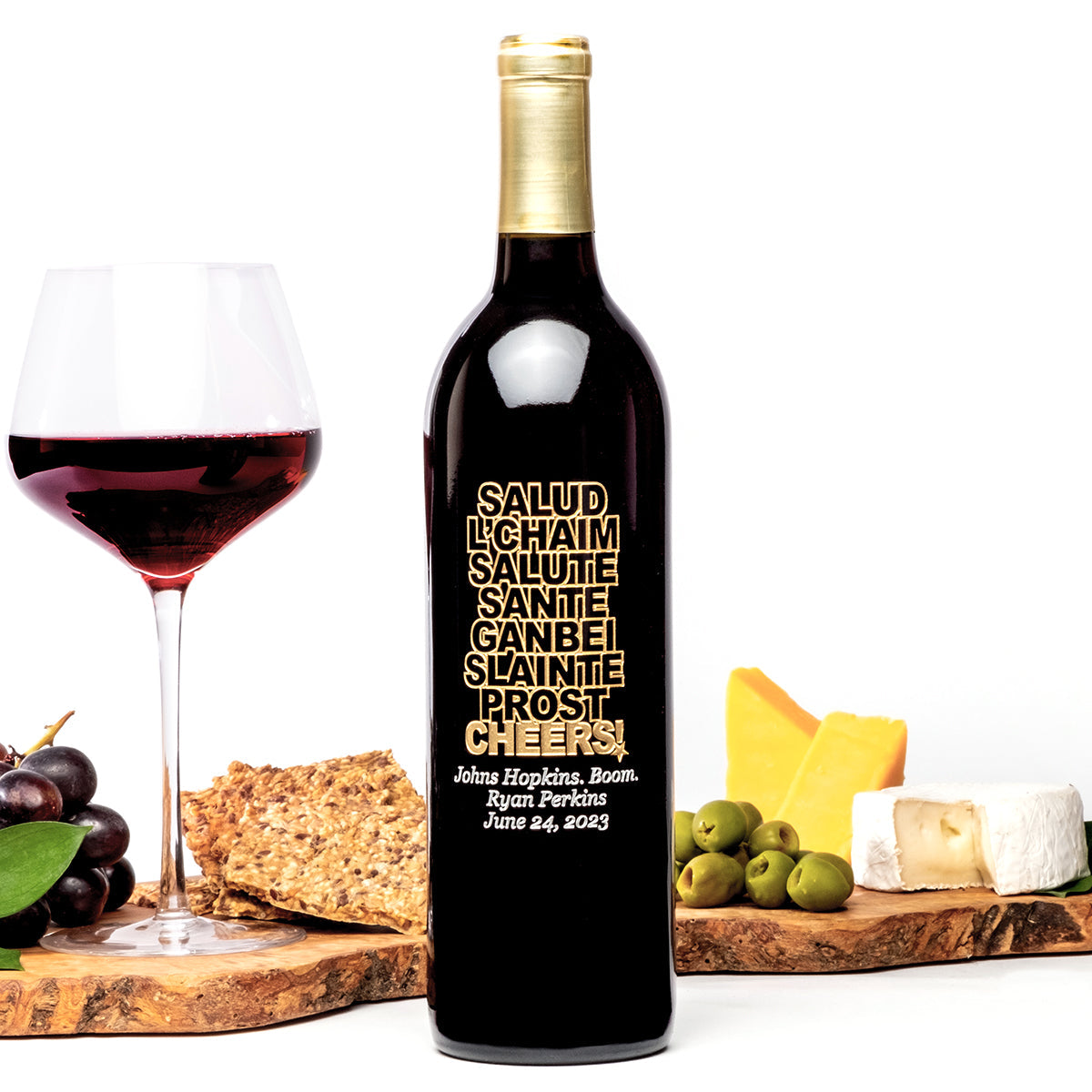 Worldwide Cheers — Engraved Wine Bottle
