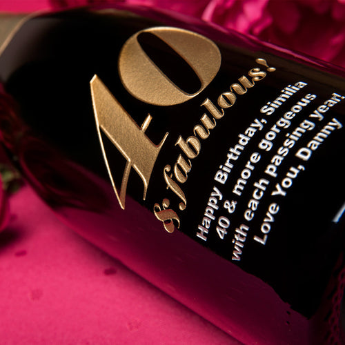 40 & Fabulous! — Engraved Wine Bottle