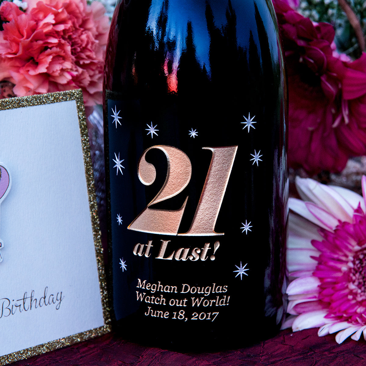 21 at Last! — Engraved Wine Bottle